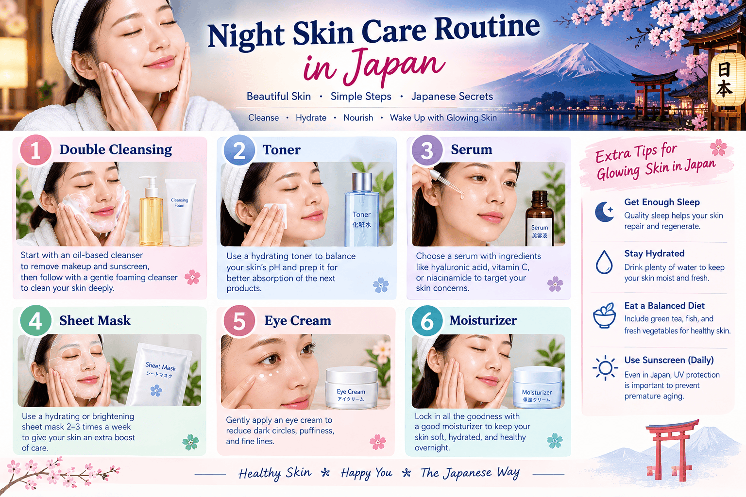 night skin care routine in japan​